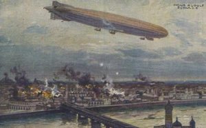 Zeppelin Bombs Warsaw