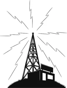 illustration of a ratio tower on a hill