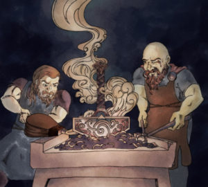 dwarves forging mjolnir
